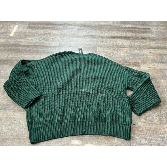Express Womens Medium Dark Green Pullover Knit Sweater K6 - Picture 2 of 7